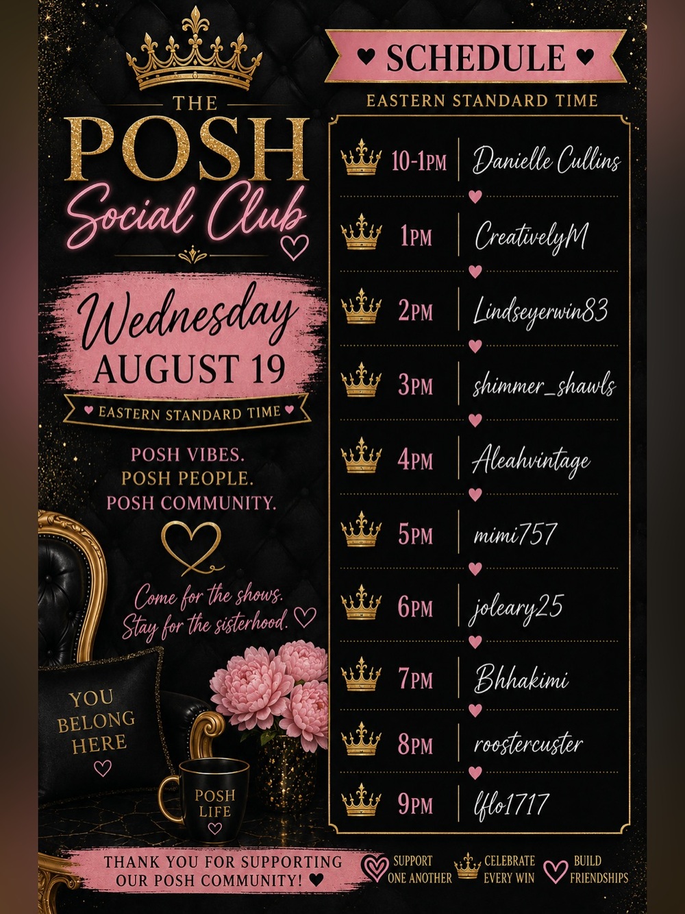 Posh Social Club Event Flyer
